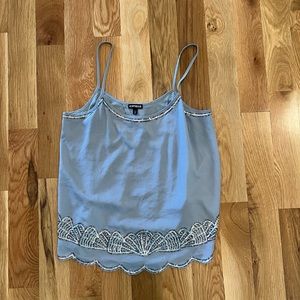 Sequin detail Grey flyaway back top size medium